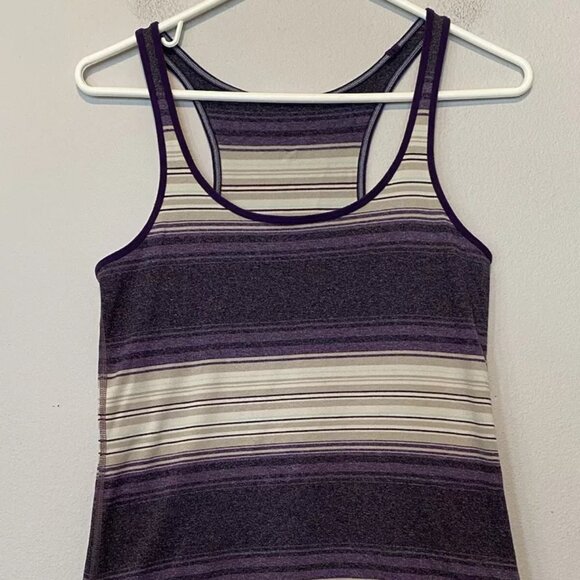 Lululemon Small Purple and Gray striped racerback tank top - Picture 4 of 4